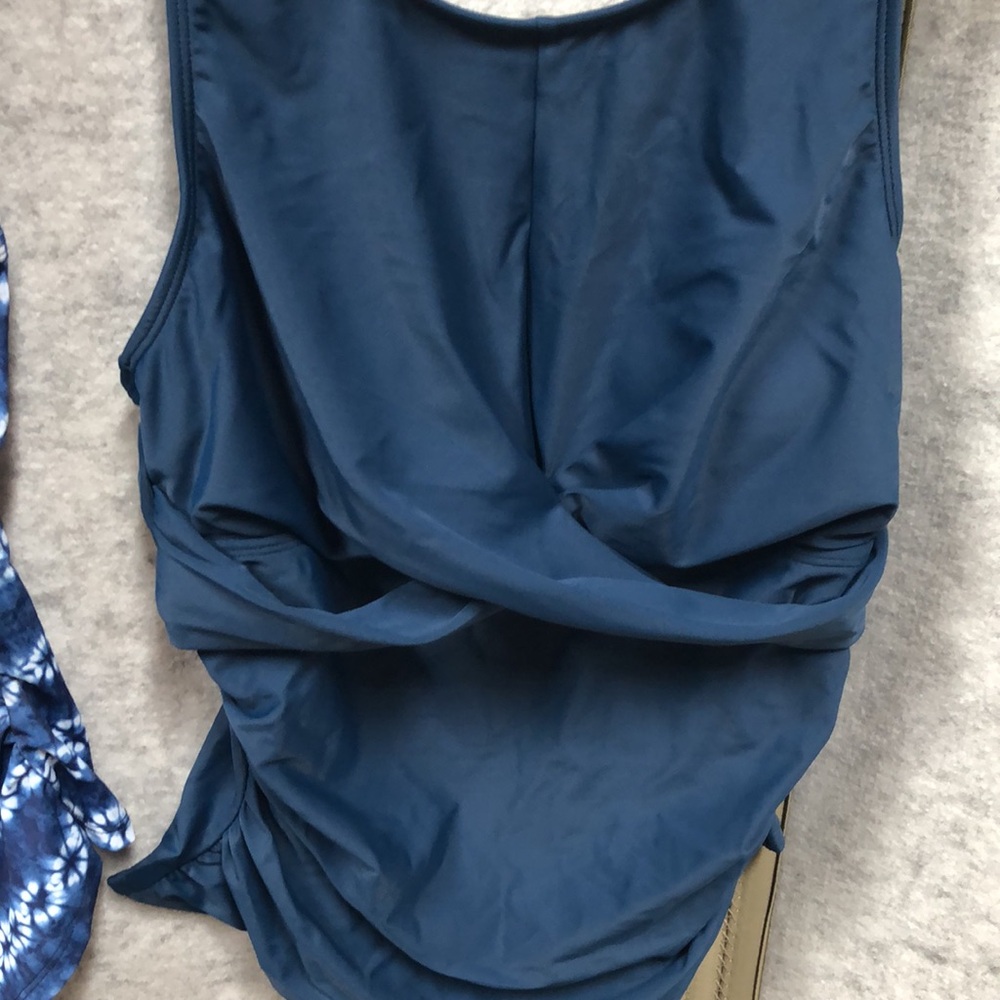 Blue Patterned and Solid Tankini Tops NWT - Picture 2 of 6